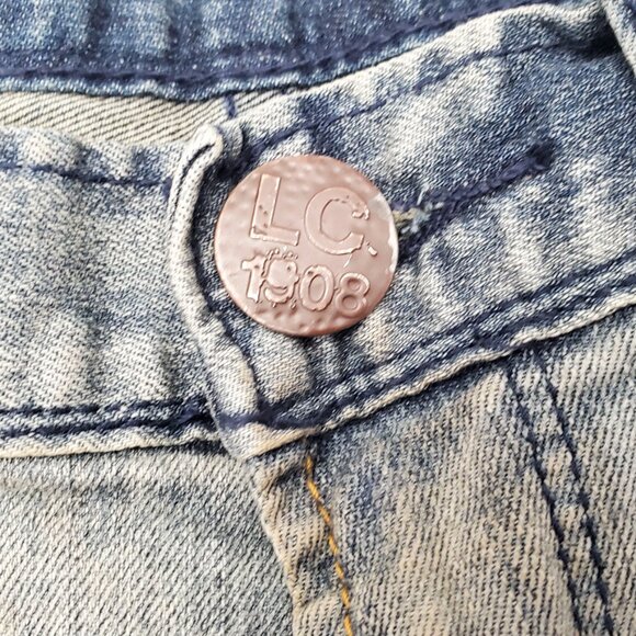 Lee Cooper East London Mens Zane Super Slim Tinted Distressed Denim Jeans Pants - Picture 8 of 10